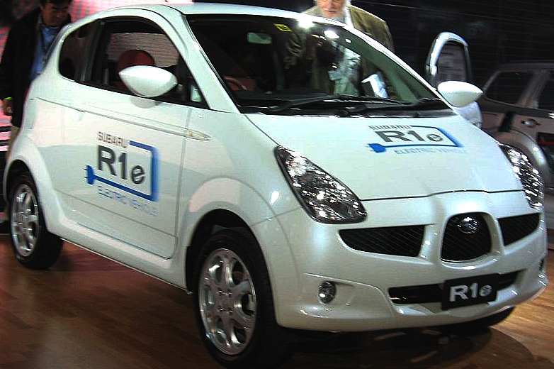 SUBARU R1e battery electric car without cartridge exchange