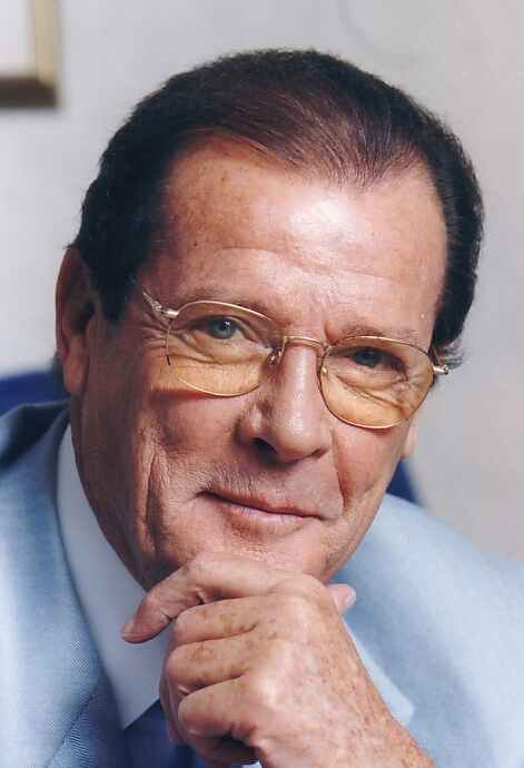 Roger Moore British actor and UNICEF ambassador