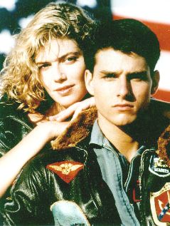 Kelly McGillis and Tom Cruise as 'Maverick'