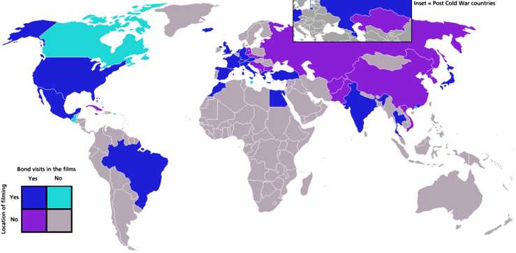 James Bond world map