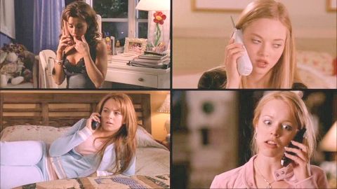 Mean Girls split screen telephone calls