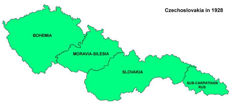 Chechoslovakia showing Bohemia 1928