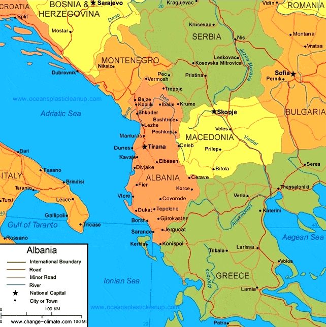 Map of Albania