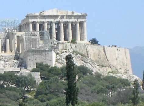 The Parthenon seen from the Pnyx to the west