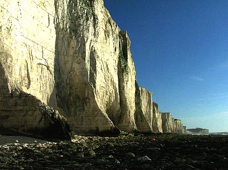 Seven Sisters coastline at sea level