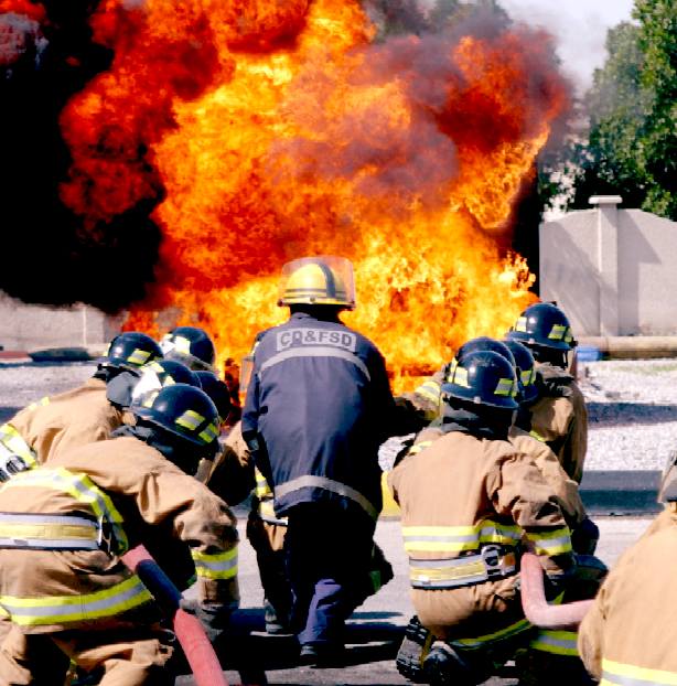 US Navy fire training exercise