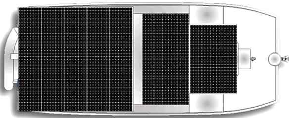 DSe Island Pilot catamaran solar panels layout