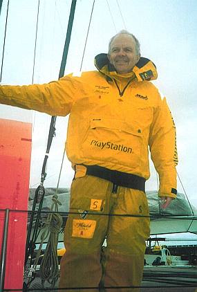 Steve Fossett aboard Playstation