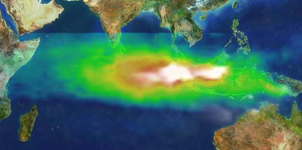 Carbon Dioxide Smog from burning trees in Indonesia 1997