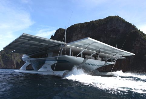 Solar powered catamaran Planet Solar rear Ko Phy Phy