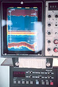 Cabin display of a fish finder sonar