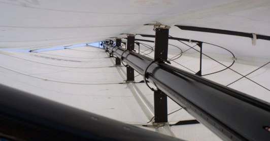 Omer wing sail mast inside view Maya sailing boat Israel