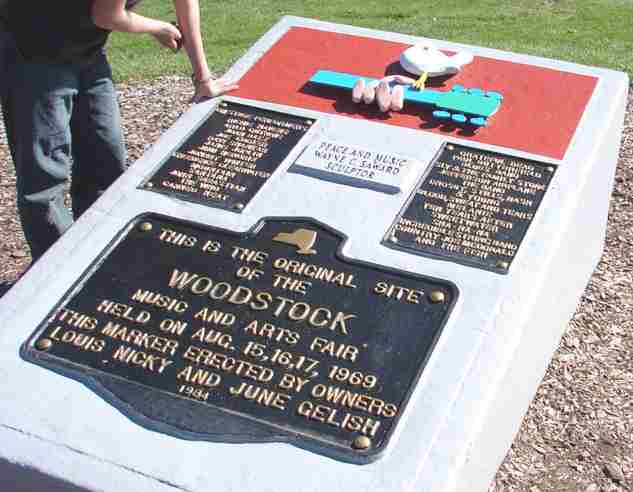 Woodstock original site memorial placque