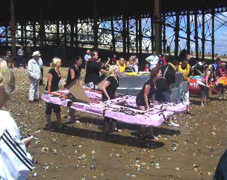 Raft race Eastbourne 2007 Kings nightclub team Tanya, Jenna, Christina, Kayleigh