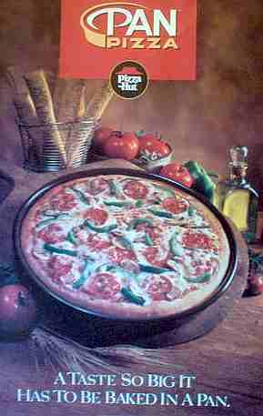 An advertisement for Pizza Hut's deep pan pizza