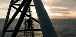 Man on production unit in the Gulf of Mexico BP