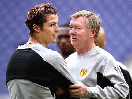 Christiano Ronaldo and Sir Alex Fergusson Mancehster United