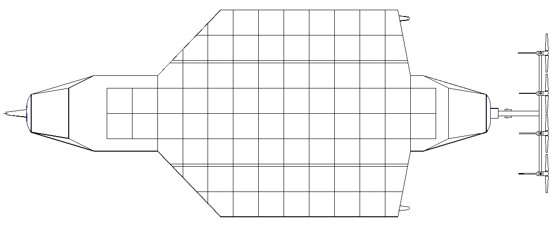 SolarNavigator autonomous robot boat, plan view