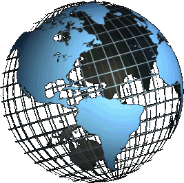 Planet earth blue longitude and latitude grid